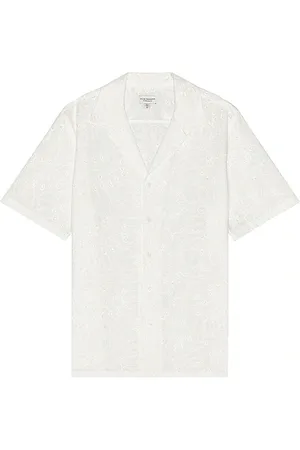 CLUB MONACO Short Sleeve Eyelet Shirt in . Size M, S.