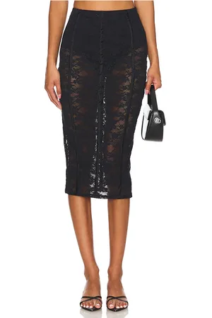 FLEUR DU MAL Le Stretch Lace Pencil Skirt in . Size S, XS.
