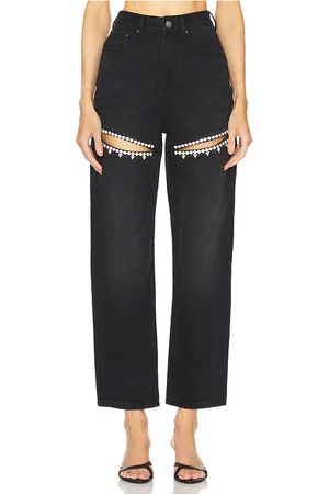 AREA Crystal Slit Jean in . Size 25, 26, 27, 28, 29.