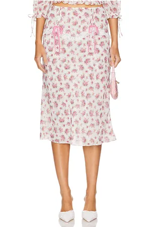 For Love & Lemons Etienne Midi Skirt in . Size M, S, XL, XS.