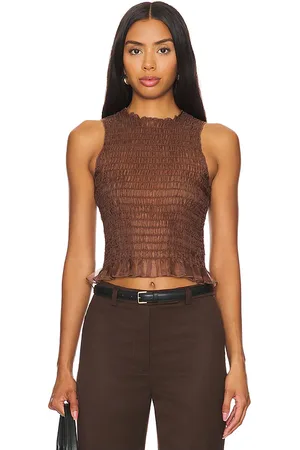 APRÈS Ruched Silk Tank in . Size M, S.