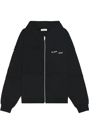 FLÂNEUR Cut And Sew Zip Up Hoodie in . Size XL/1X.