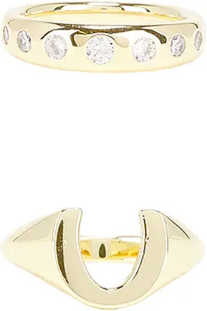 mega Horseshoe & 7 Stone Ring Set in . Size 8.
