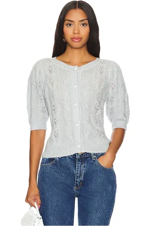 525 America Lacey Puff Sleeve Crew Cardi in . Size M, XL, XS.