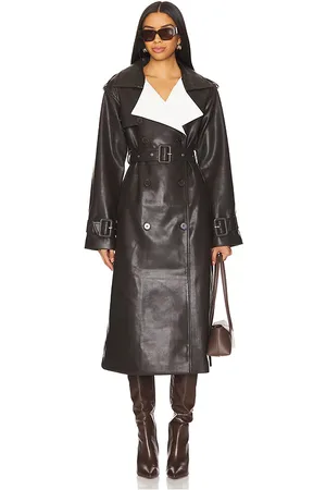 SER.O.YA Estelle Vegan Leather Trench Coat in . Size XS.