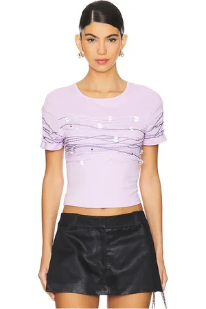 SUSAN FANG Beaded Short Sleeve Top in . Size XS.