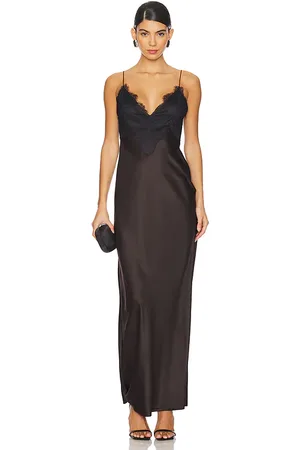 SER.O.YA Grenache Satin Maxi Dress in . Size XS.