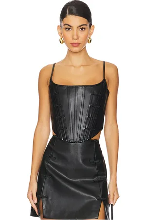 Sau Lee Nadia Faux Leather Corset in . Size 2, 4, 6.