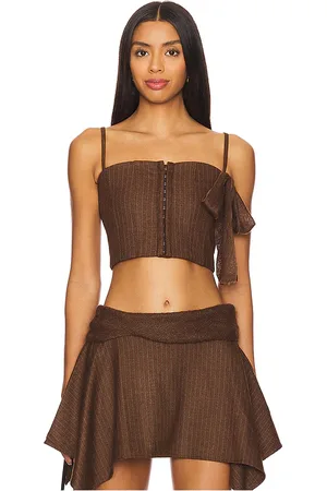Zemeta My Bow Pin Stripe Corset Top in . Size M, S, XS.