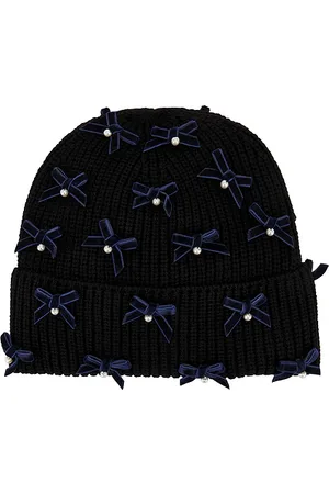 Lele Sadoughi Bow Embellished Beanie in .