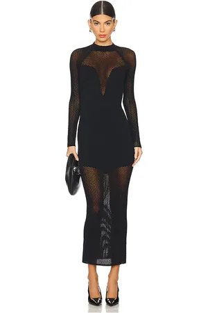 FLEUR DU MAL Knit Mesh Long Sleeve Maxi Dress in . Size XS.