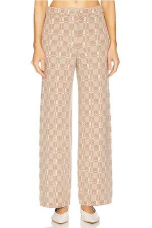 NAADAM Luxe Plaid Jacquard Wide Leg Trouser in . Size M.