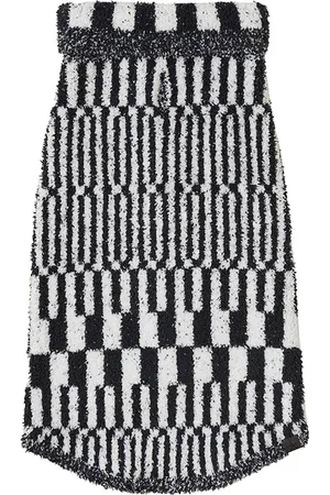 Barefoot Dreams CozyChic Abstract Check Pet Sweater in Black,White. Size S, XL, XS, XXL, XXXL.
