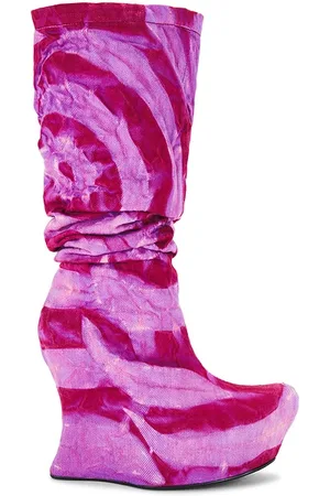 Masha Popova Sculpted Wedge Denim Boots in . Size 38.