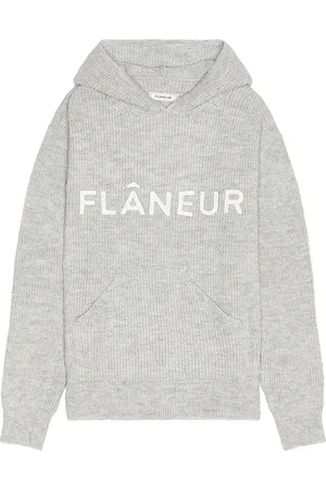 FLÂNEUR Knitted Logo Hoodie in . Size M, XL/1X.