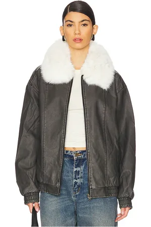 Show Me Your Mumu Motor City Faux Fur Jacket in . Size M, S, XL.