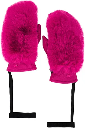 Goldbergh Hill Faux Fur Mittens in . Size 7.