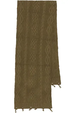 Found Distressed Cable Knit Scarf in .