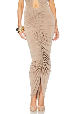Helsa Bianca Ruched Midi Skirt in . Size M, S, XL, XS, XXS.