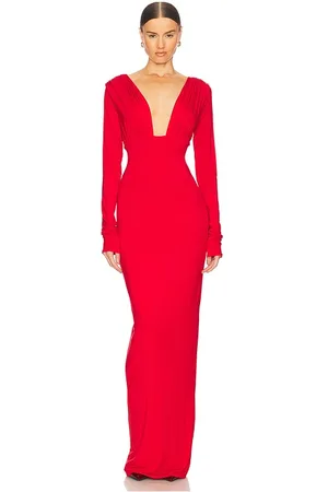 Helsa Jersey Deep V Maxi Dress in . Size M, S, XL.