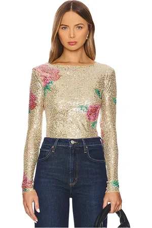 Free People X Intimately FP Printed Gold Rush Long Sleeve in . Size M, S, XS.