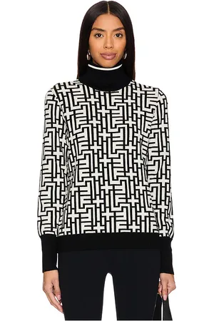 Bogner Maira Knitted Pullover Top in Black,White. Size M, XL, XS.