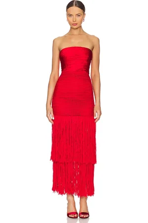 Alejandra Alonso Rojas Draped Bustier Dress With Crochet in . Size 8.