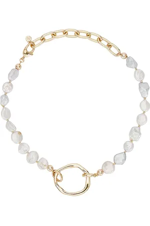 Ettika Freshwater Pearl Open Ring Choker in .