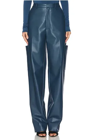 LAPOINTE Stretch Faux Leather Tapered Trouser in . Size 4, 6.