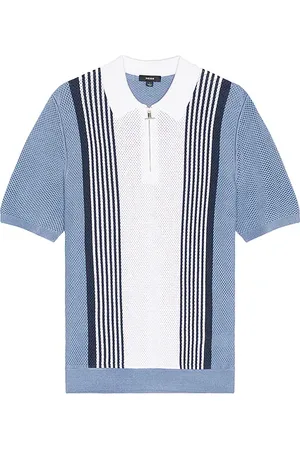 Reiss Berlin Half Zip Stripe Colourblock Textured Polo in . Size S, XL/1X.