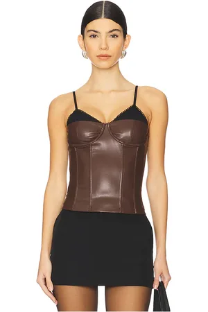 WeWoreWhat Corset Faux Leather Top in . Size 2, 6.