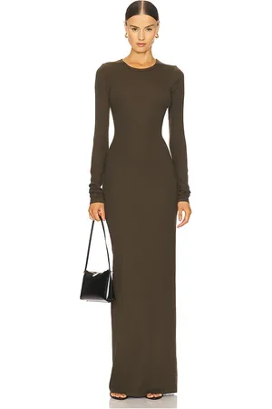 ÉTERNE Long Sleeve Crewneck Maxi Dress in . Size S, XL.