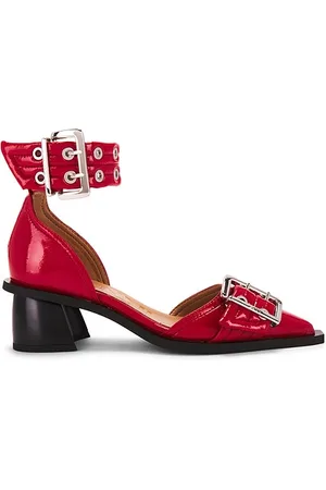 Ganni Feminine Buckle Open Cut Pump in . Size 38, 39, 40, 41.