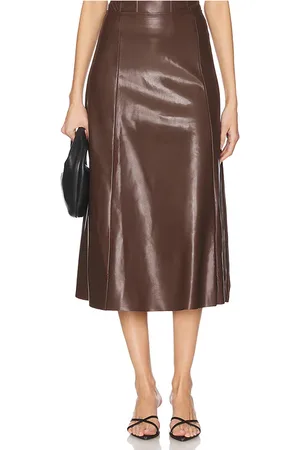 WeWoreWhat Faux Leather Flare Midi Skirt in . Size 10, 12, 2, 4, 6, 8.