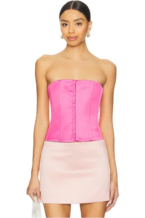 DANIELLE GUIZIO Satin Lace Up Corset in . Size M, S, XS, XXS.