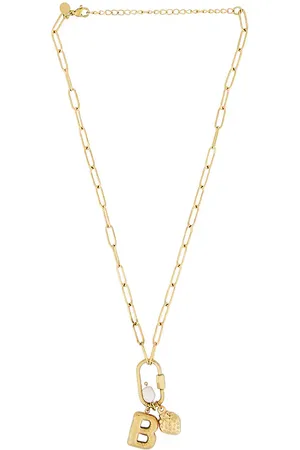 petit moments Carabiner Initial Charm Necklace in . Size D, E, F, H, I, J, L, M, N.