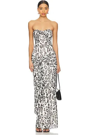 AFRM Rosalie Maxi Dress in White,Black. Size XL.