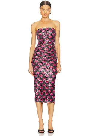 Le Superbe Kiss Kiss Tube Dress in Red,Black. Size XS.