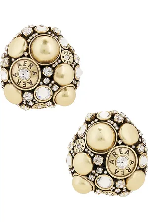 AREA Crystal Button Earrings in .