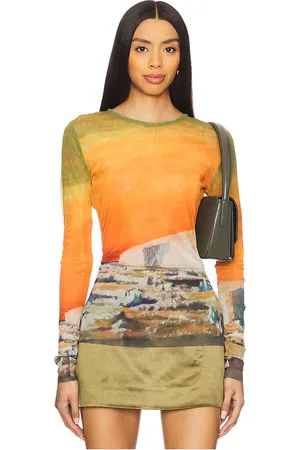 MONSE Printed Mesh Top in . Size XS.