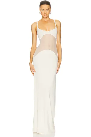 Helsa Sheer Knit Curve Maxi Dress in . Size M, XL.