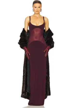 Helsa Sheer Knit Curve Maxi Dress in . Size M, XL.