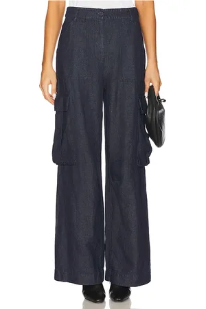 Susana Monaco Cargo Linen Denim Pant in . Size 2, 6.