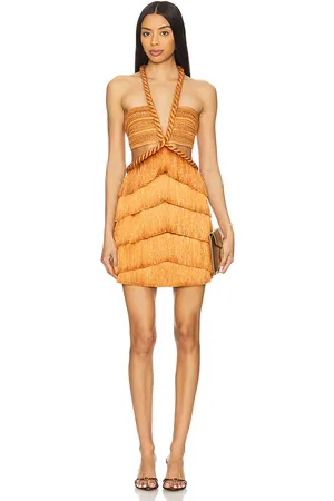 PATBO Pampas Fringe Mini Dress in . Size 6.