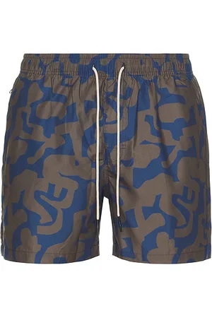 Oas Morel Puzzlotec Swim Shorts in Grey,Blue. Size M, S.