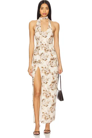 Lioness Westwood Maxi Dress in Brown,Beige. Size M, XS.