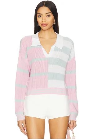 Central Park West Colorblock Cropped Stripe Polo in . Size S, XS.