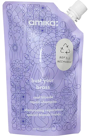 Amika Bust Your Brass Cool Blonde Repair Shampoo Refill Pouch in .