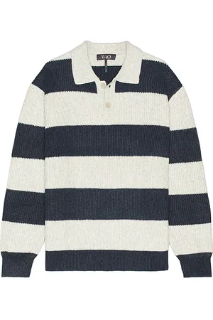 WAO Striped Long Sleeve Polo in . Size XL/1X.