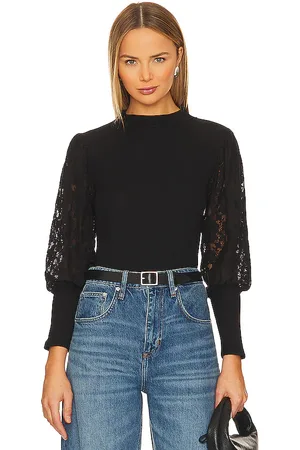 Bobi Lace Long Sleeve Sweater in . Size M, S, XL, XS.